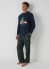 Navy Winter Scene Pyjama Set - Small Image 2