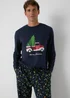 Navy Winter Scene Pyjama Set - Small Image 1