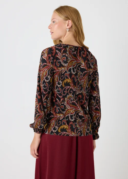 Papaya Petite Black Paisley Plisse Top - 6 Image 2