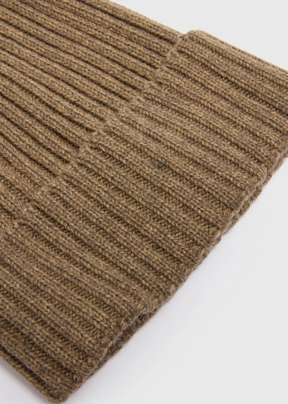 Brown Thick Ribbed Beanie - One Size Image 2