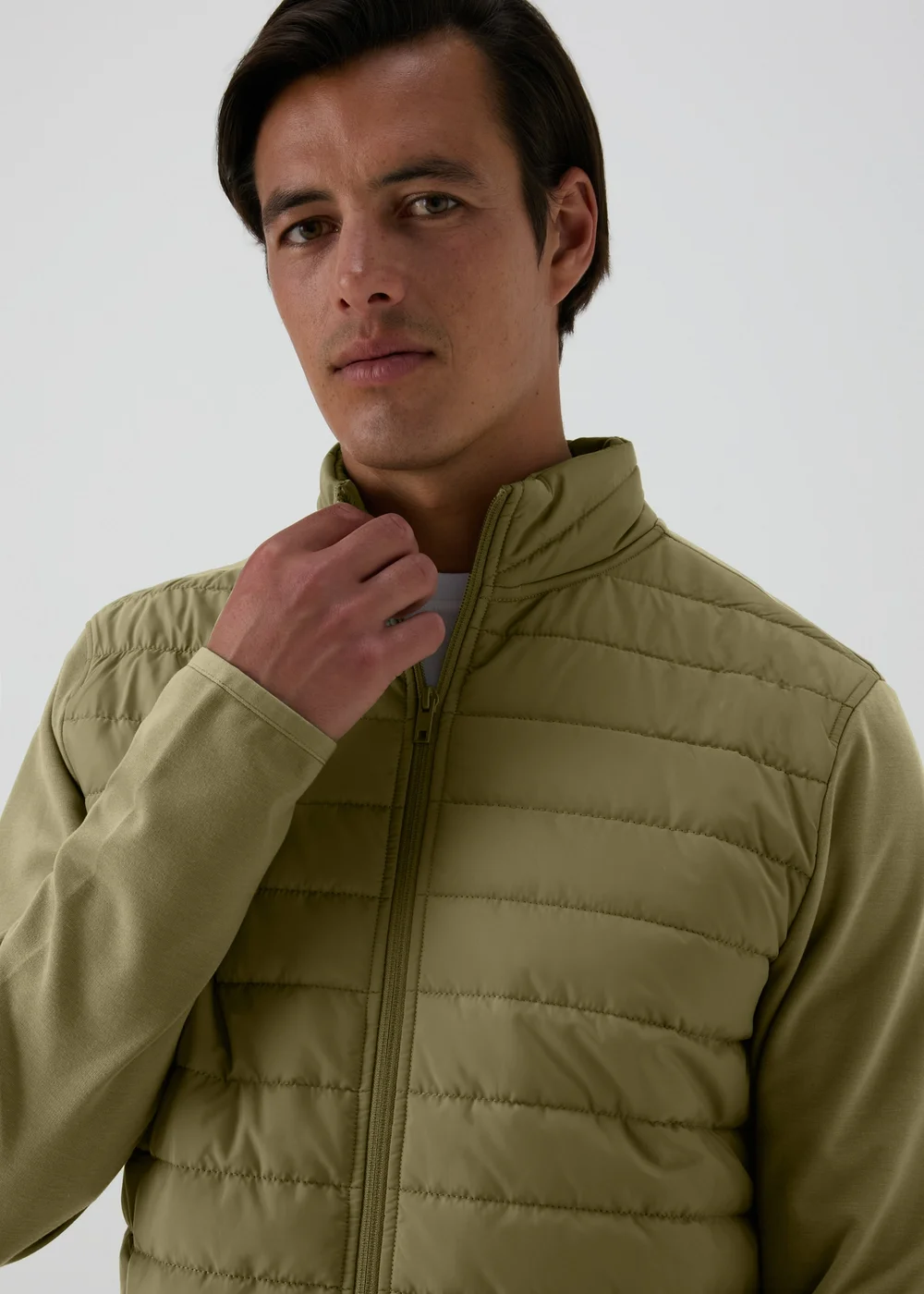 Green Zip Up Padded Jacket - Small Image 3