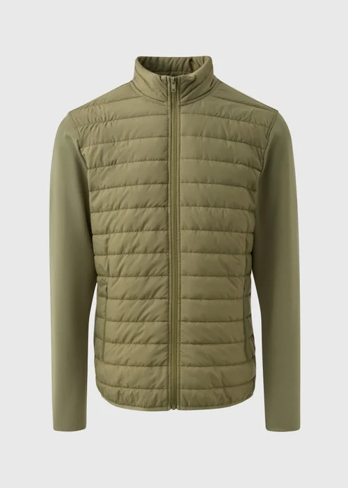 Green Zip Up Padded Jacket - Small Image 4