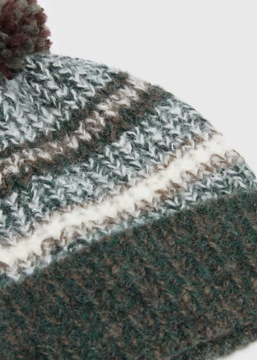 Khaki Stripe Pom Beanie - One Size Image 2