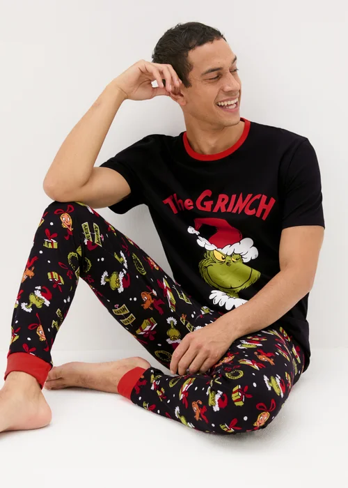 Unisex Grinch Black Christmas Pyjama Set - Extra small Image 1