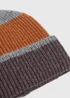 Rust Stripe Knitted Beanie - One Size Image 2