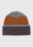 Rust Stripe Knitted Beanie - One Size Image 1