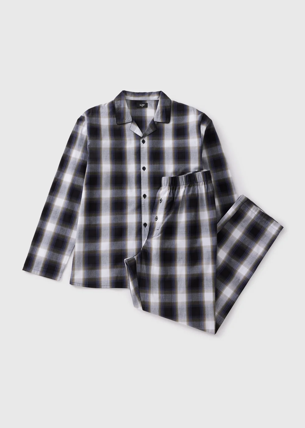Black Check Woven Pyjama Set - Small Image 3