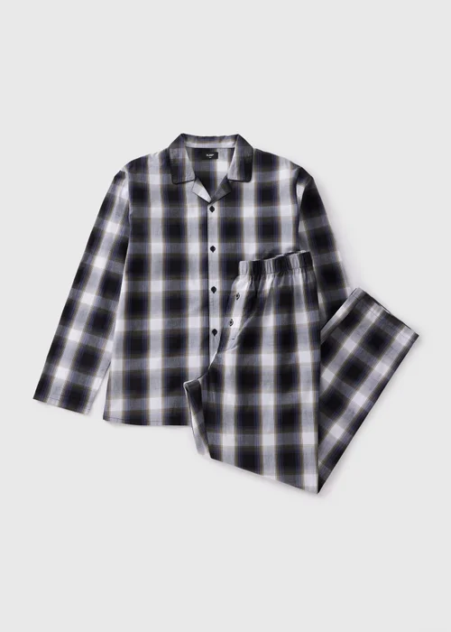 Black Check Woven Pyjama Set - Small Image 3