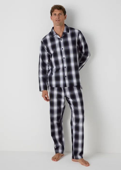 Black Check Woven Pyjama Set - Small Image 2