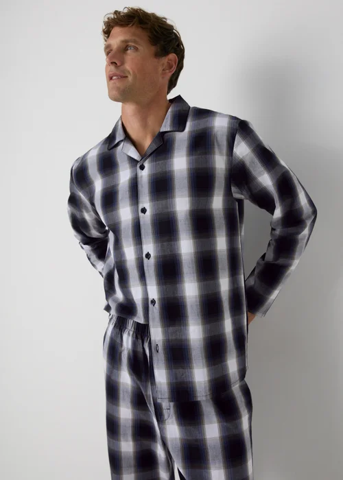 Black Check Woven Pyjama Set - Small Image 1