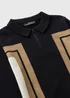 Boys Black Knitted Long Sleeved Polo (7-15yrs) - Age 7 Years Image 2
