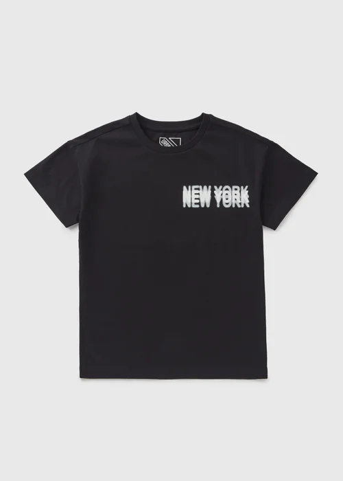 Boys Black New York T-Shirt (7-15yrs) - Age 7 Years Image 1