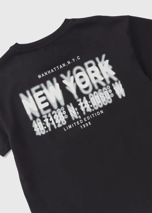 Boys Black New York T-Shirt (7-15yrs) - Age 7 Years Image 2