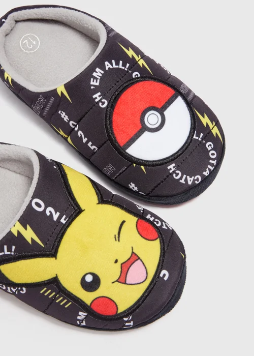 Pokémon Boys Black Pikachu Mule Slippers (Younger 10-Older 6) - Size 1 Image 2