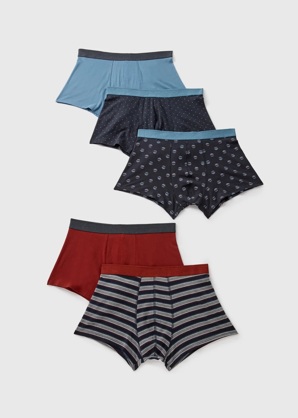 5 Pack Navy Patterned Hipsters - S Image 1