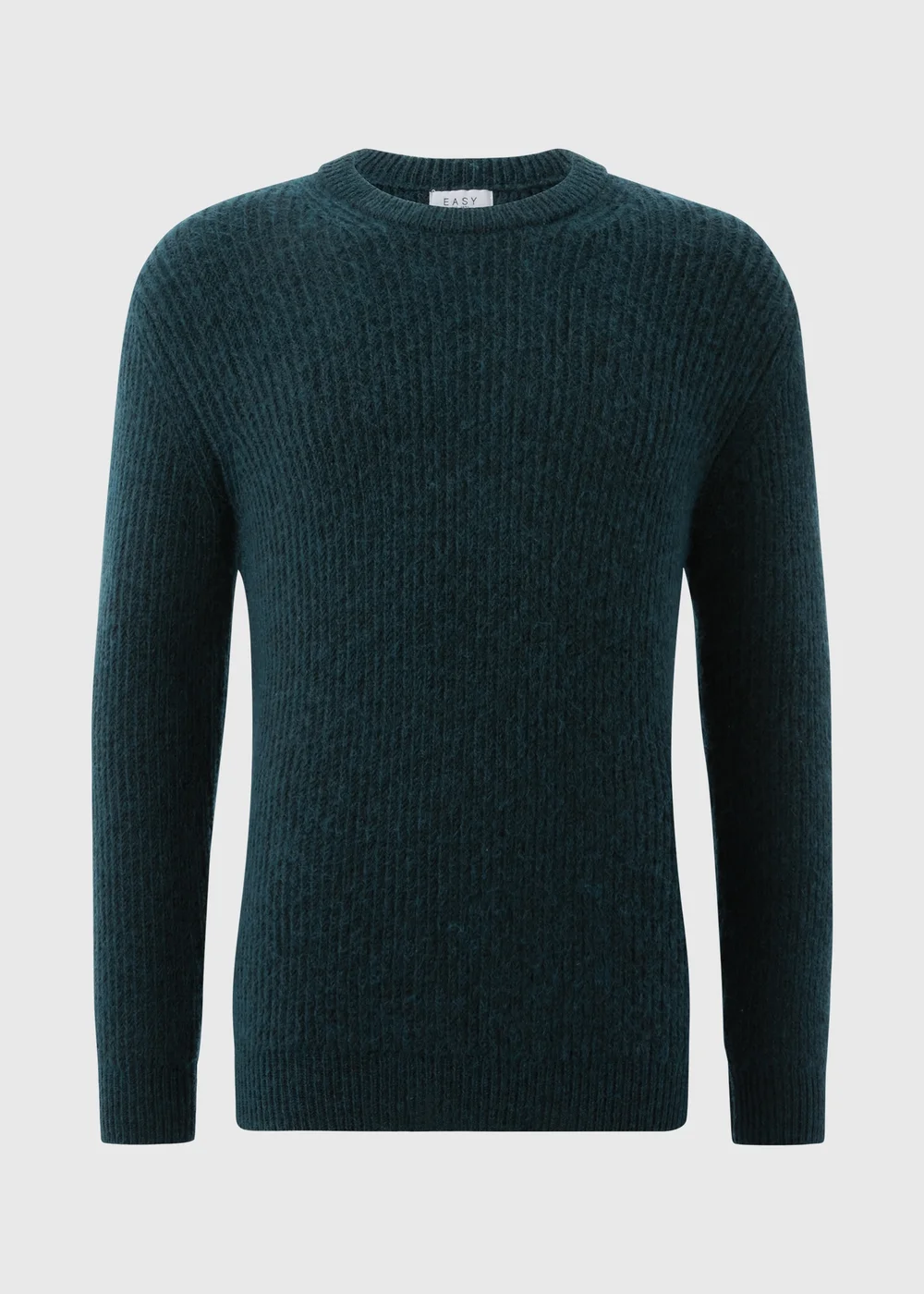 Teal Ribbed Crew Neck Jumper - S Image 4