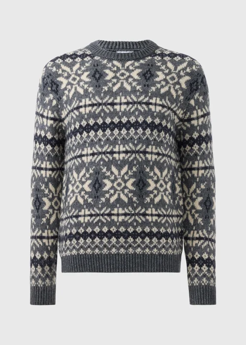Grey Fairisle Knitted Jumper - S Image 4