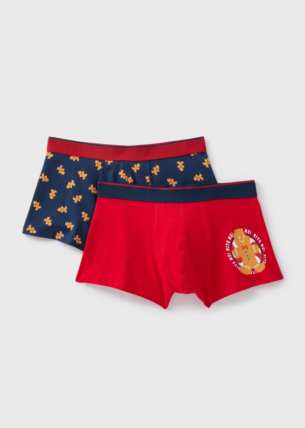 2 Pack Red Gingerbread Boxers - XS Image 1