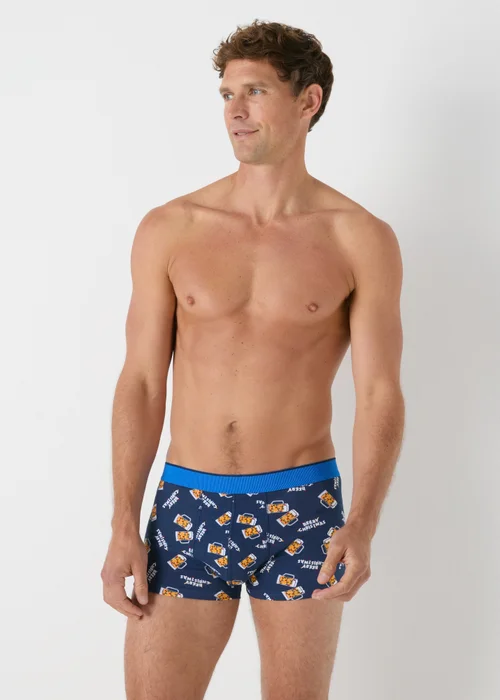 2 Pack Grey Christmas Beer Boxers - XS Image 2