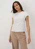 White Seersucker Ruffle Sleeve T-Shirt - Size 8 Image 1