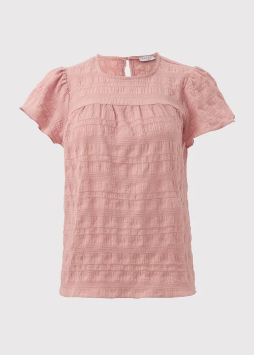 Pink Seersucker Ruffle Sleeve T-Shirt - Size 8 Image 5