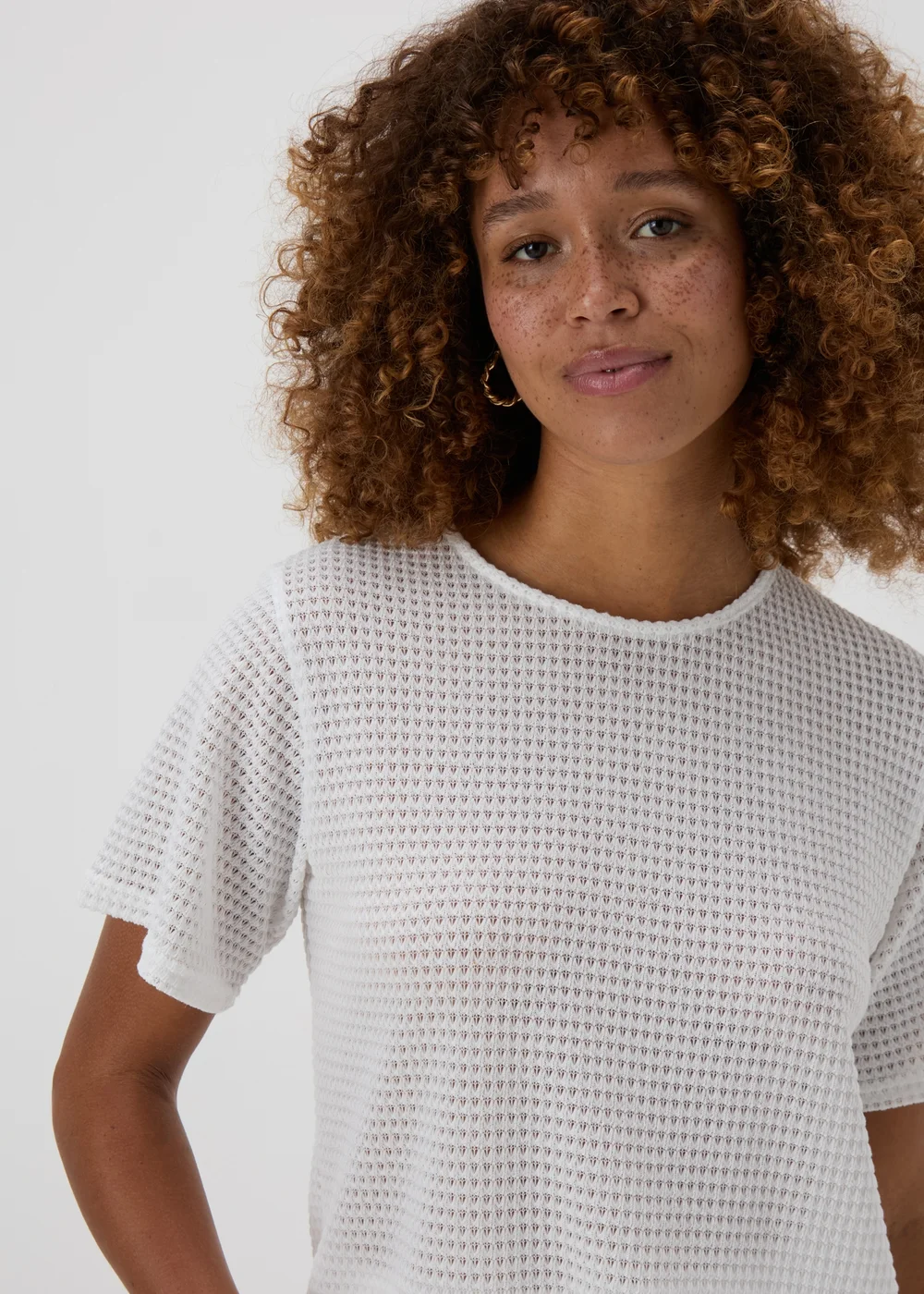 White Crochet T-Shirt - Size 8 Image 3