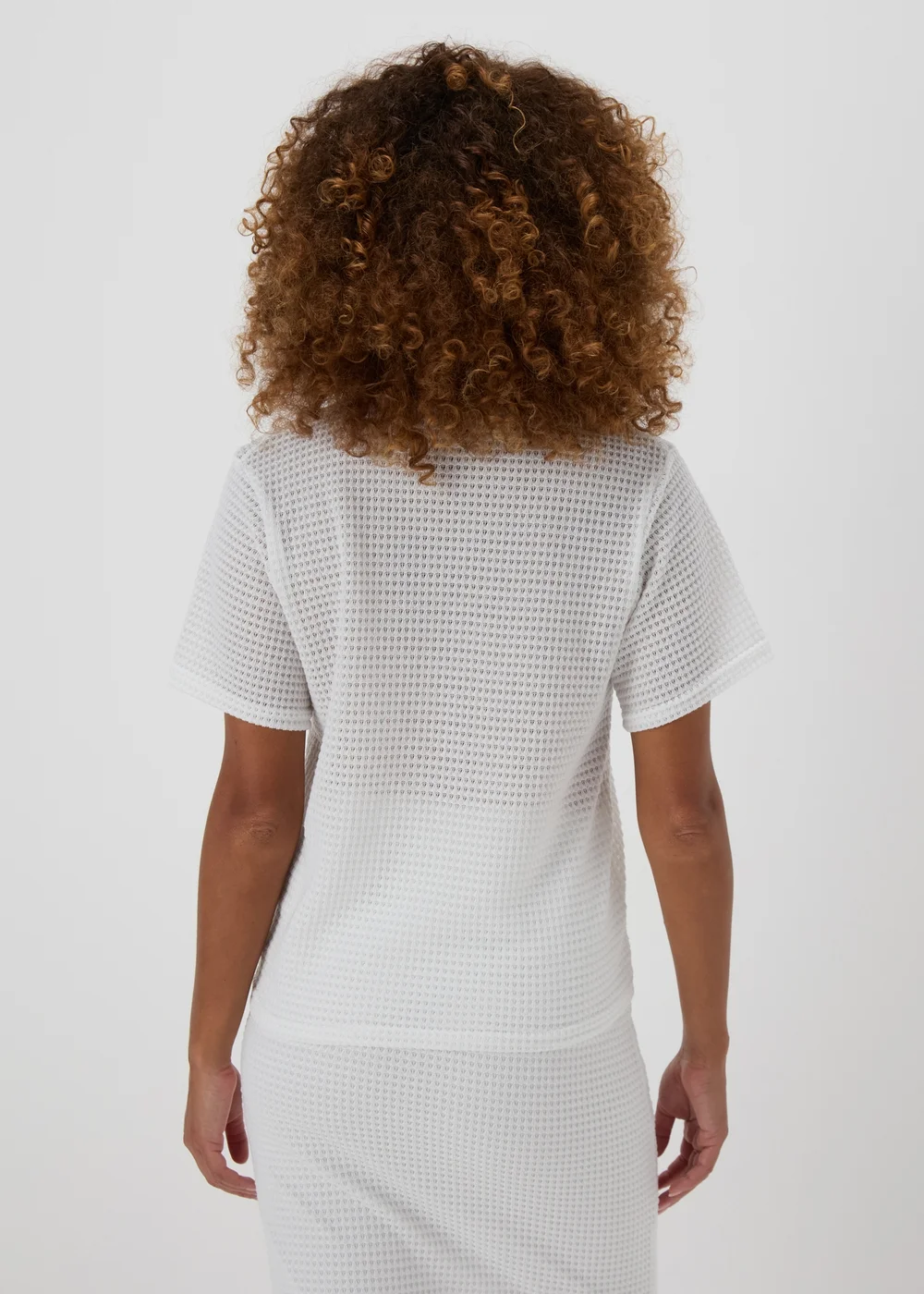 White Crochet T-Shirt - Size 8 Image 2