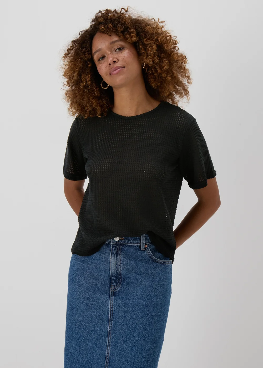 Black Crochet T-Shirt - 8 Image 1