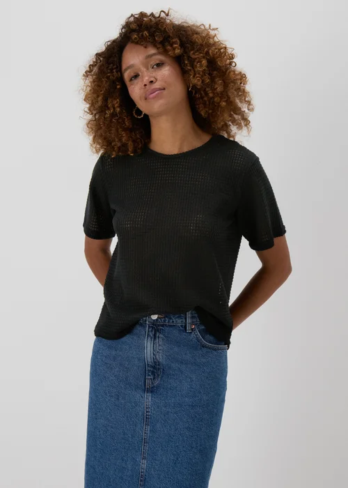 Black Crochet T-Shirt - 8 Image 1