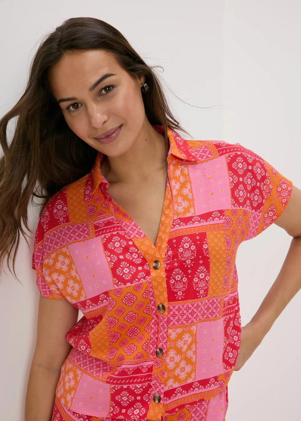 Red Patterned Co Ord Shirt - 8 Image 3