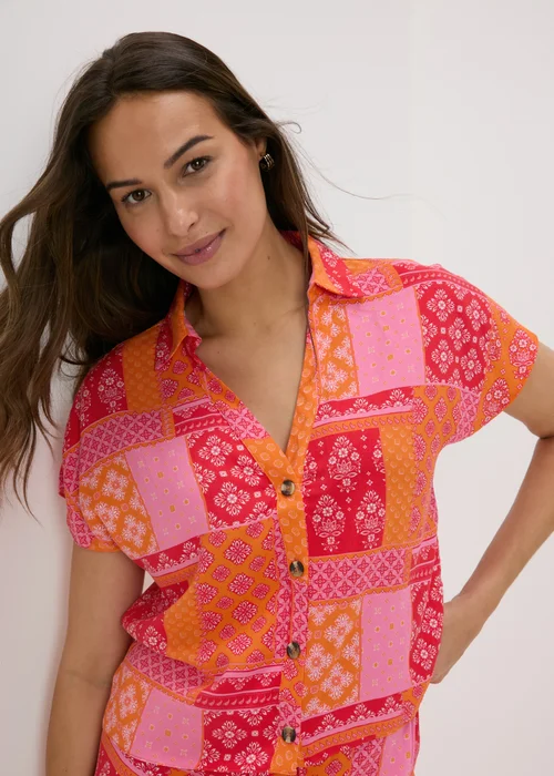 Red Patterned Co Ord Shirt - 8 Image 3
