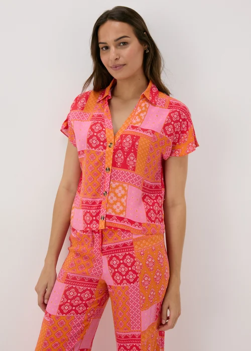 Red Patterned Co Ord Shirt - 8 Image 1