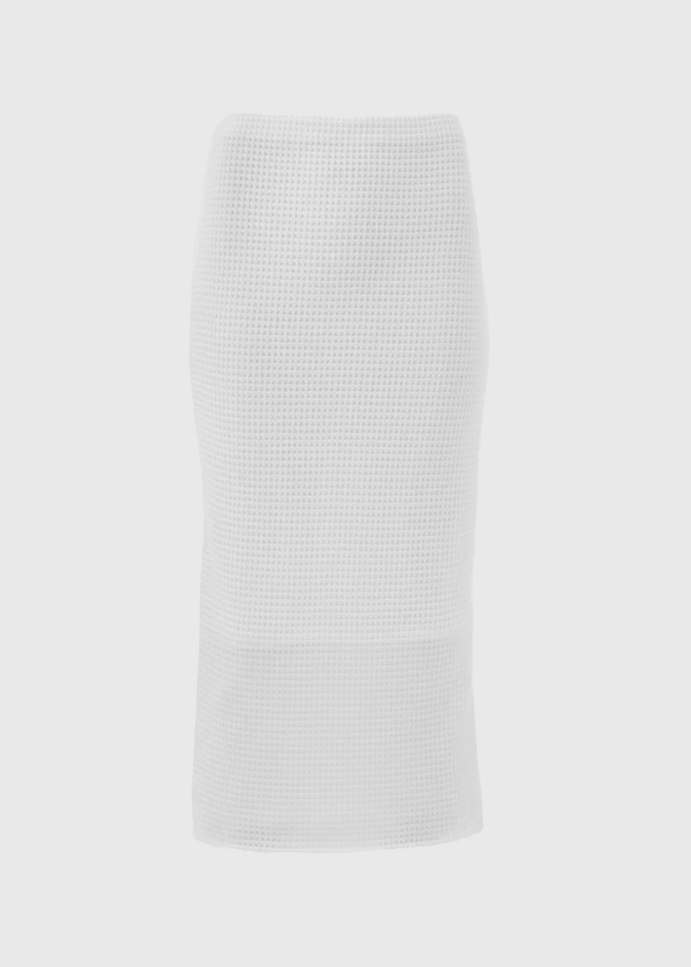 White Textured Ribbed Knit Skirt - Size 8 Image 5