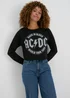 Black ACDC Crop Sweatshirt - Small Image 1