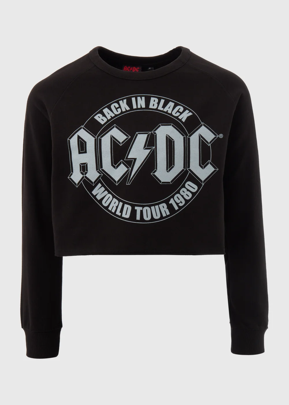 Black ACDC Crop Sweatshirt - Small Image 5