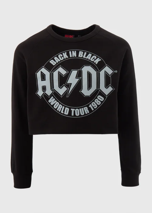 Black ACDC Crop Sweatshirt - Small Image 5