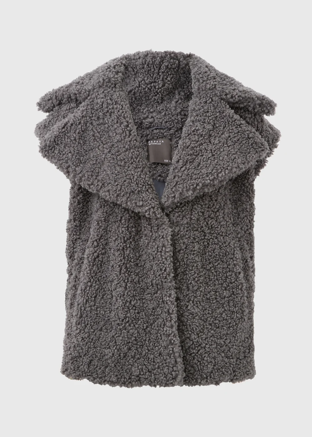 Grey Oversized Borg Gilet - 8 Image 3