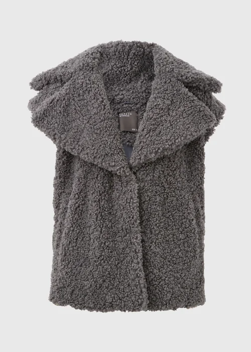 Grey Oversized Borg Gilet - 8 Image 3