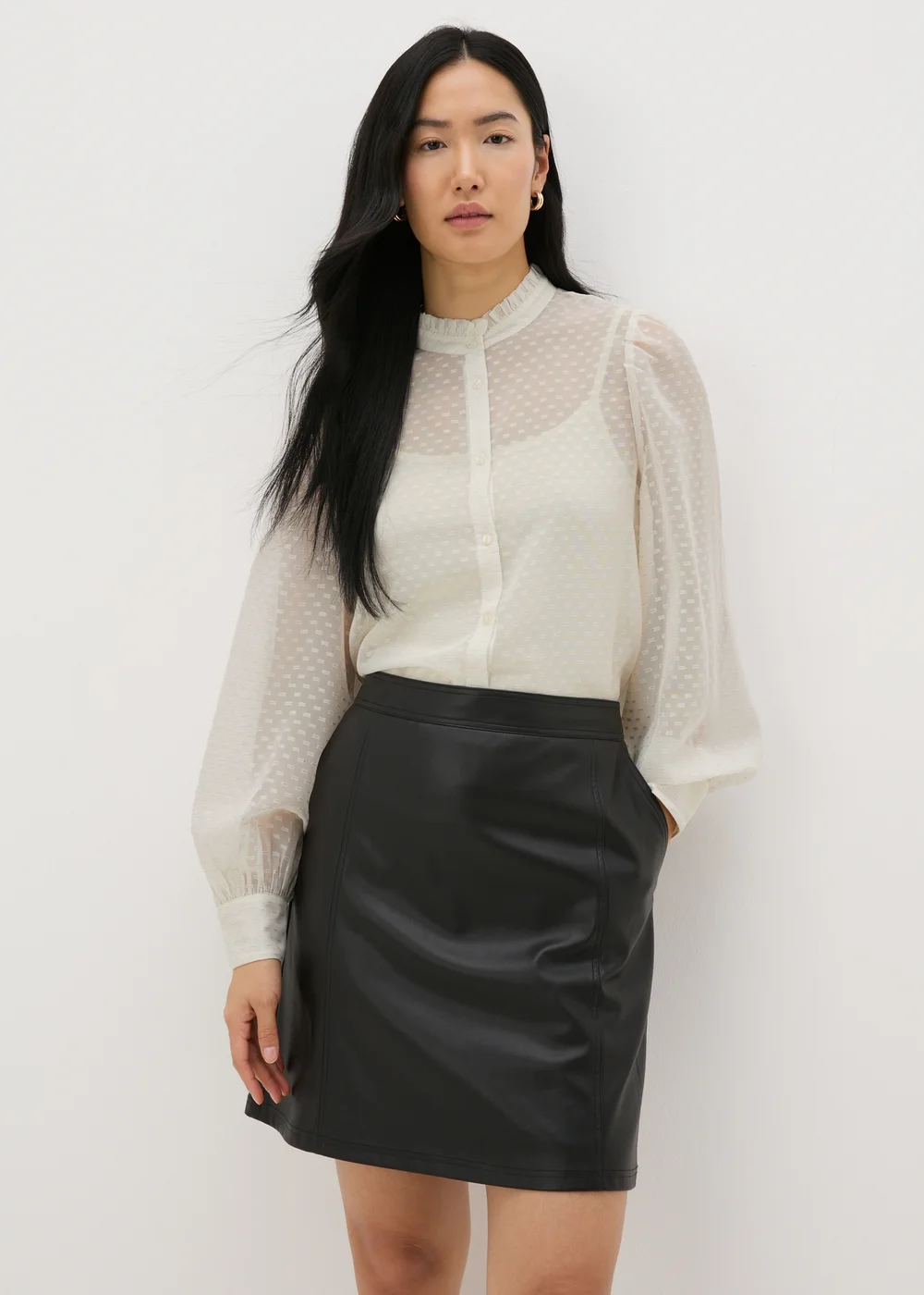 Cream Button Down Blouse - 8 Image 1