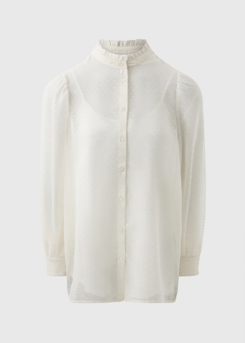 Cream Button Down Blouse - 8 Image 4
