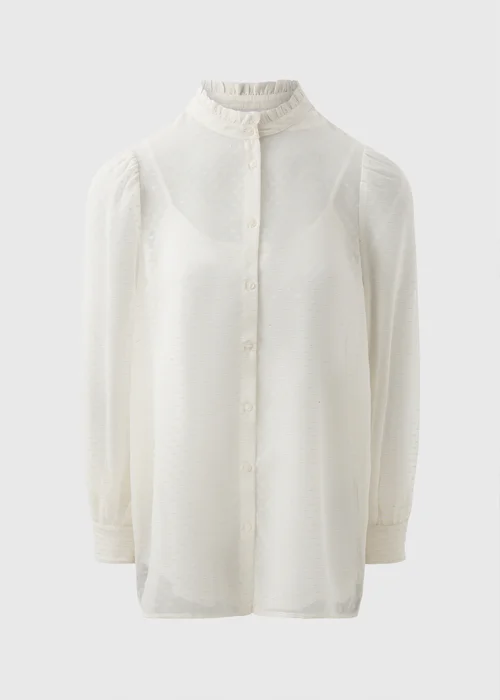 Cream Button Down Blouse - 8 Image 4