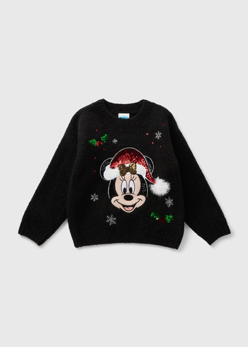 Minnie Mouse Girls Christmas Knit Jumper (1-12yrs) - 1 half year to 2 Image 1