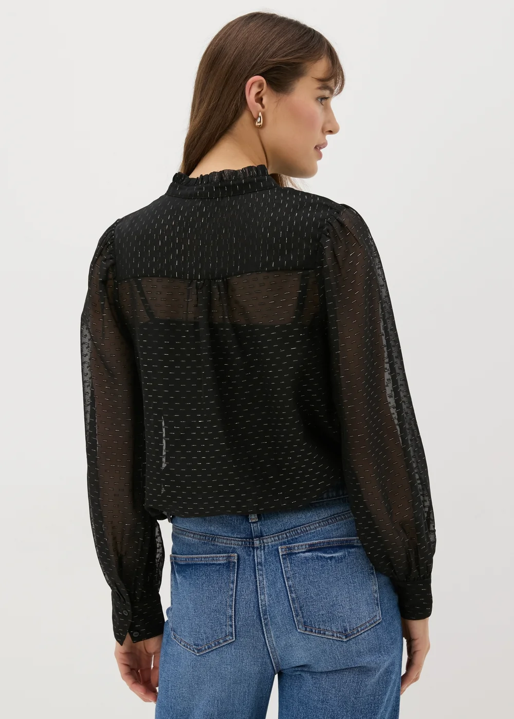Black Button Down Blouse - 8 Image 2