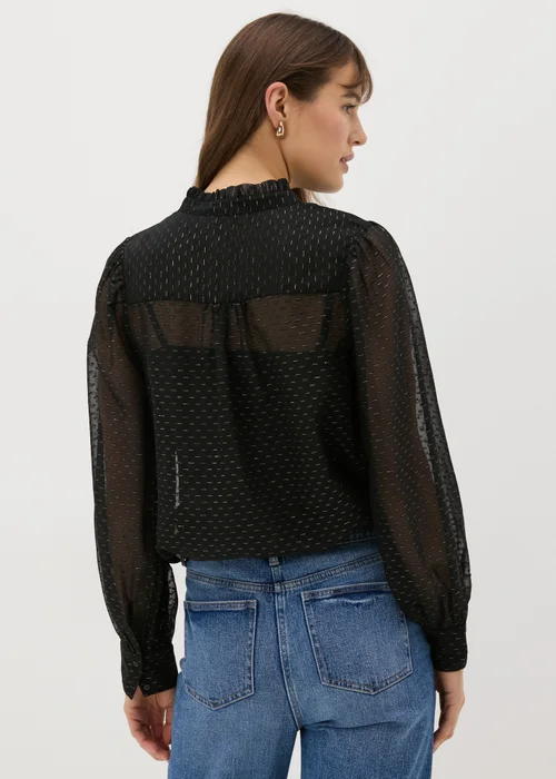 Black Button Down Blouse - 8 Image 2
