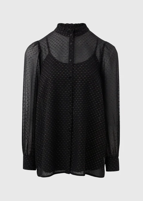 Black Button Down Blouse - 8 Image 4