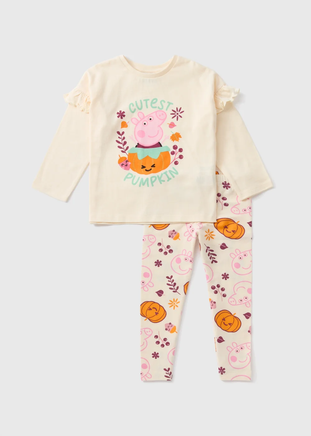 Peppa Pig Kids Cream Top & Bottom Pyjama Set (1-7yrs) - 1 half year to 2 Image 1