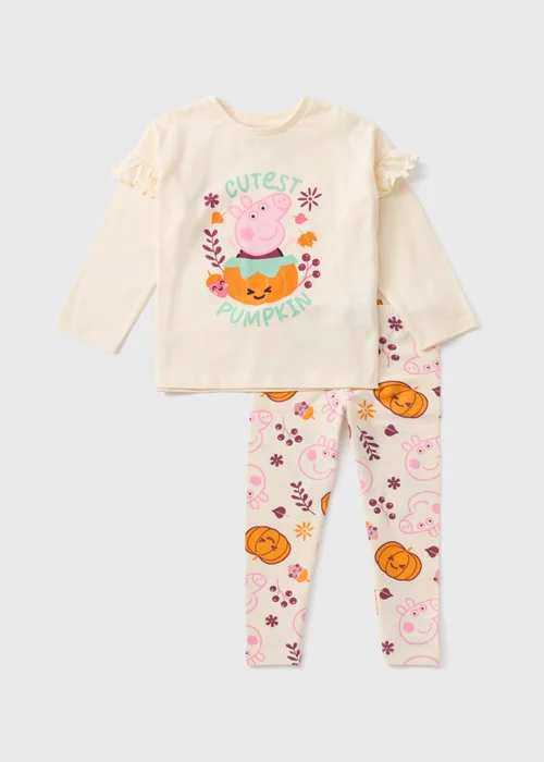 Peppa Pig Kids Cream Top & Bottom Pyjama Set (1-7yrs) - 1 half year to 2 Image 1