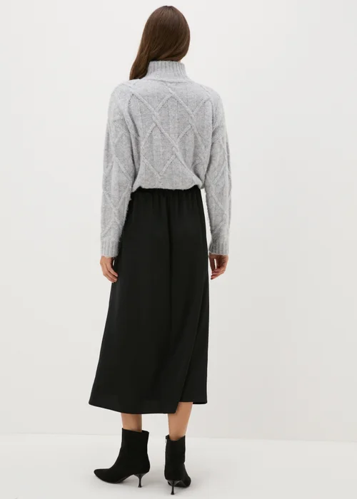 Papaya Petite Black Satin Midaxi Slip Skirt - 6 Image 3