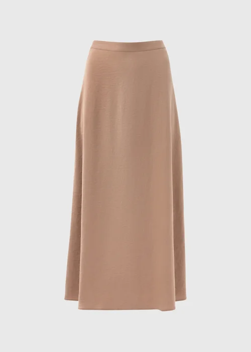 Papaya Petite Camel Satin Midi Slip Skirt - 6 Image 5