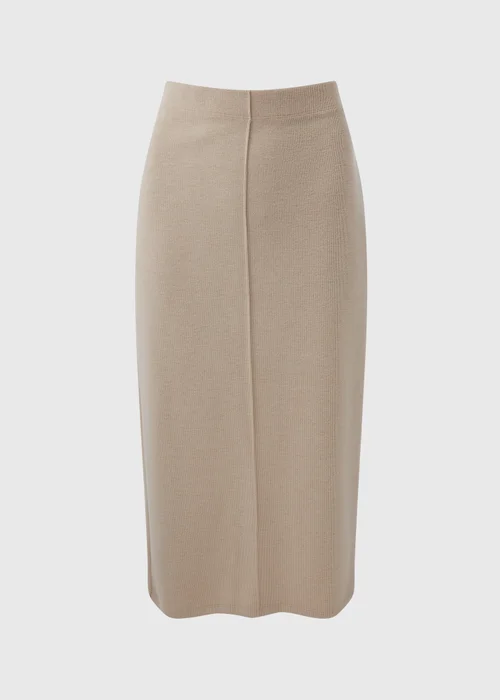 Papaya Petite Beige Ribbed Midi Skirt - 6 Image 4
